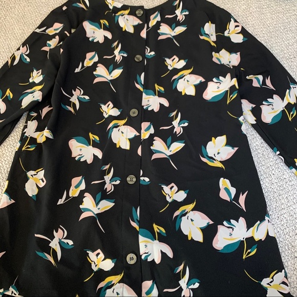 Halogen Drop Waist Button Backed Floral Dress - Picture 3 of 8